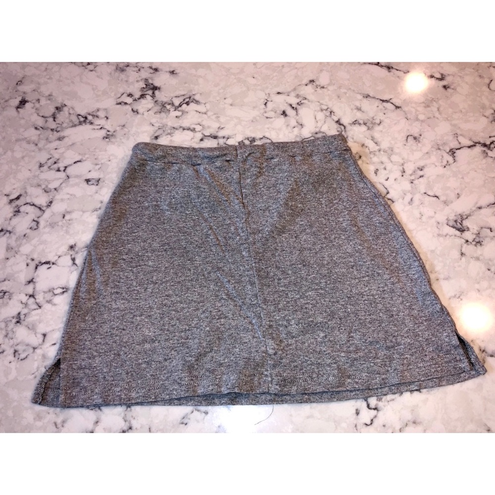 Grey Marl Drawstring Sweat Mini Skirt - Picture 6 of 12